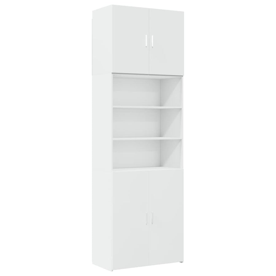 Hoge kast 80x42,5x249 cm bewerkt hout wit