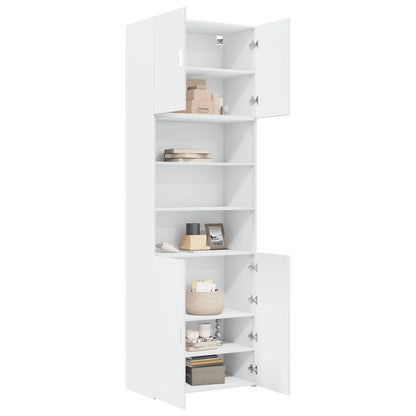 Hoge kast 80x42,5x249 cm bewerkt hout wit