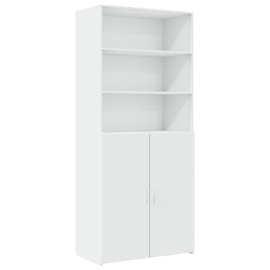 Hoge kast 80x42,5x249 cm bewerkt hout wit