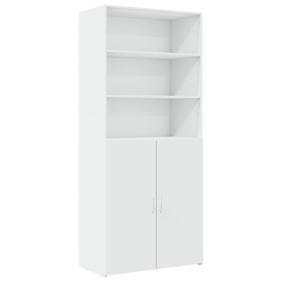 Hoge kast 80x42,5x249 cm bewerkt hout wit