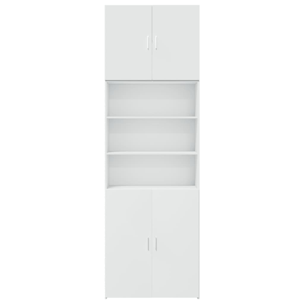 Hoge kast 80x42,5x249 cm bewerkt hout wit