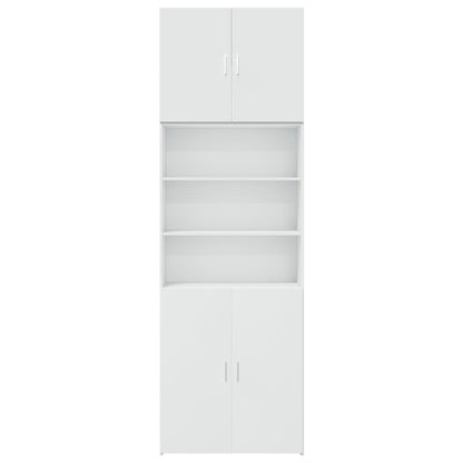 Hoge kast 80x42,5x249 cm bewerkt hout wit