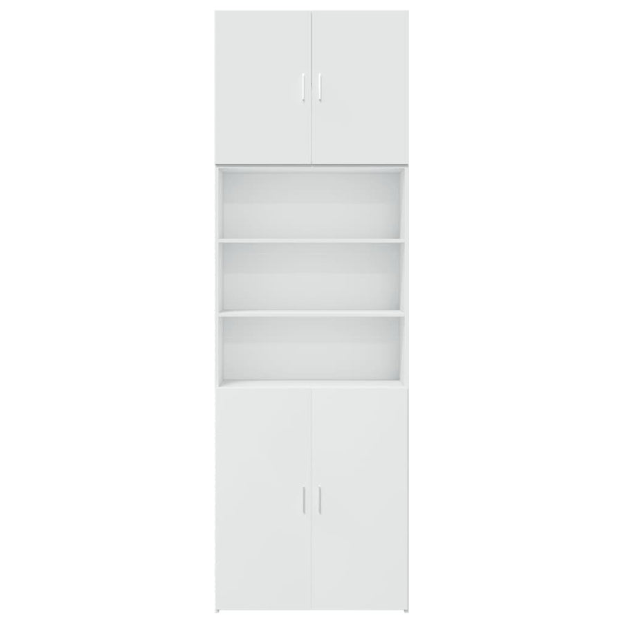 Hoge kast 80x42,5x249 cm bewerkt hout wit