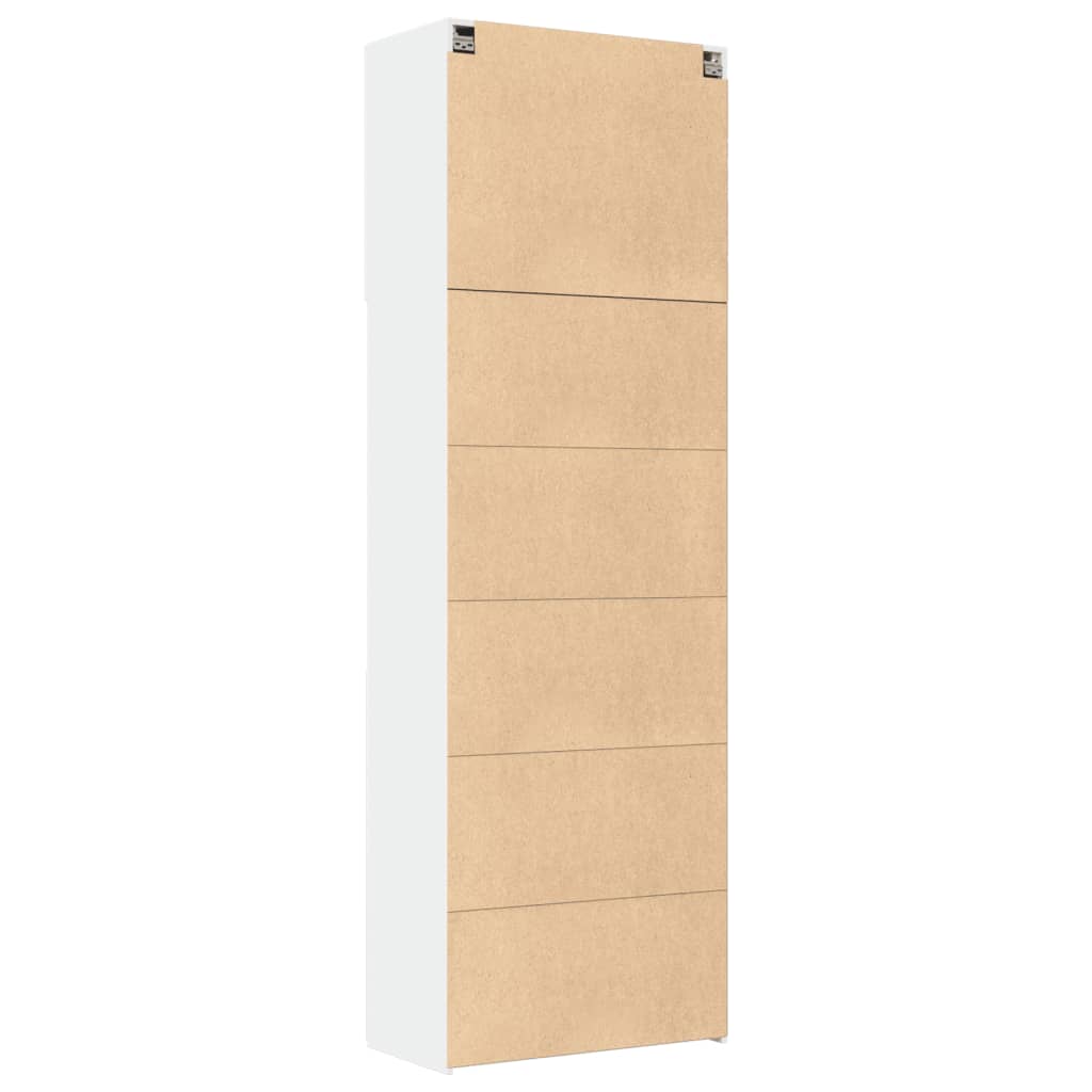 Hoge kast 80x42,5x249 cm bewerkt hout wit
