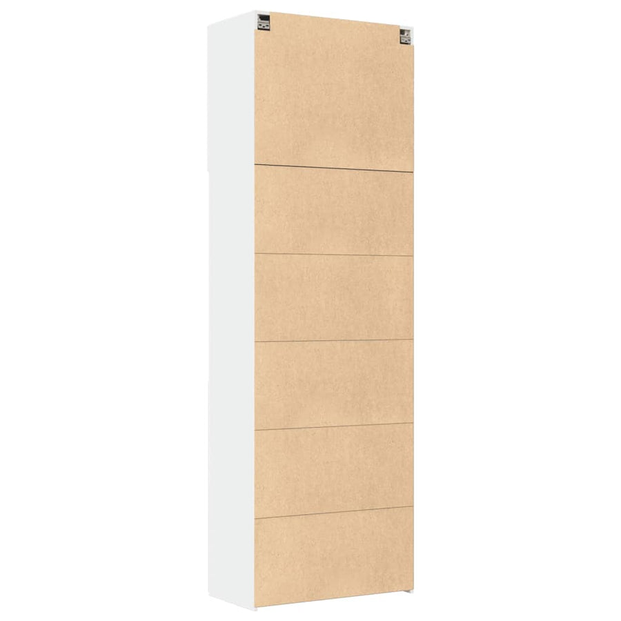 Hoge kast 80x42,5x249 cm bewerkt hout wit