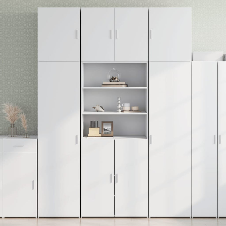 Hoge kast 80x42,5x249 cm bewerkt hout wit