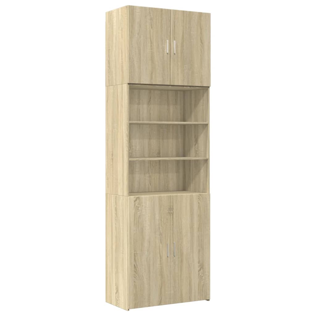 Hoge kast 80x42,5x249 cm bewerkt hout sonoma eikenkleurig
