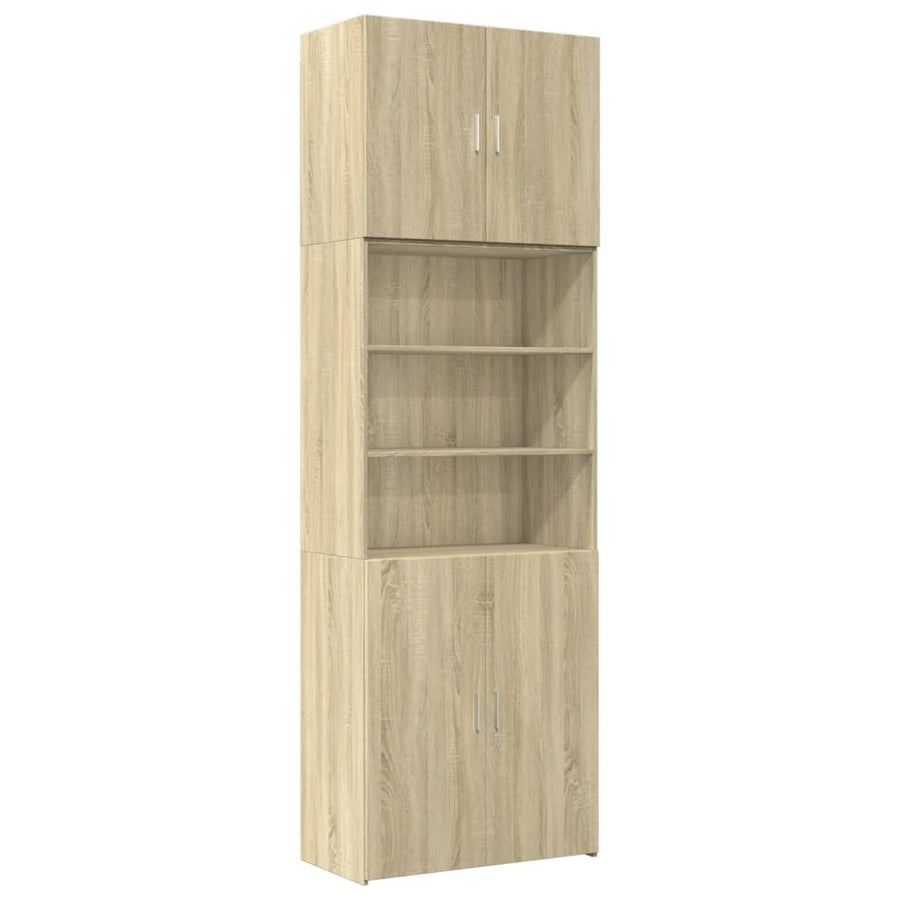 Hoge kast 80x42,5x249 cm bewerkt hout sonoma eikenkleurig