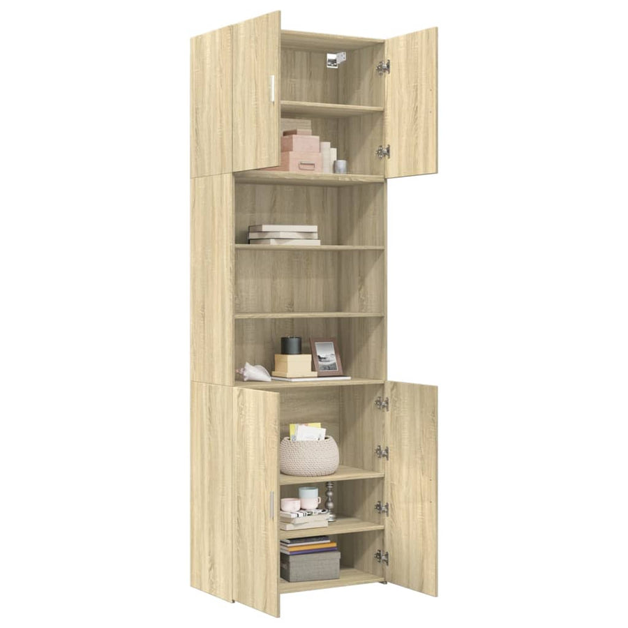 Hoge kast 80x42,5x249 cm bewerkt hout sonoma eikenkleurig