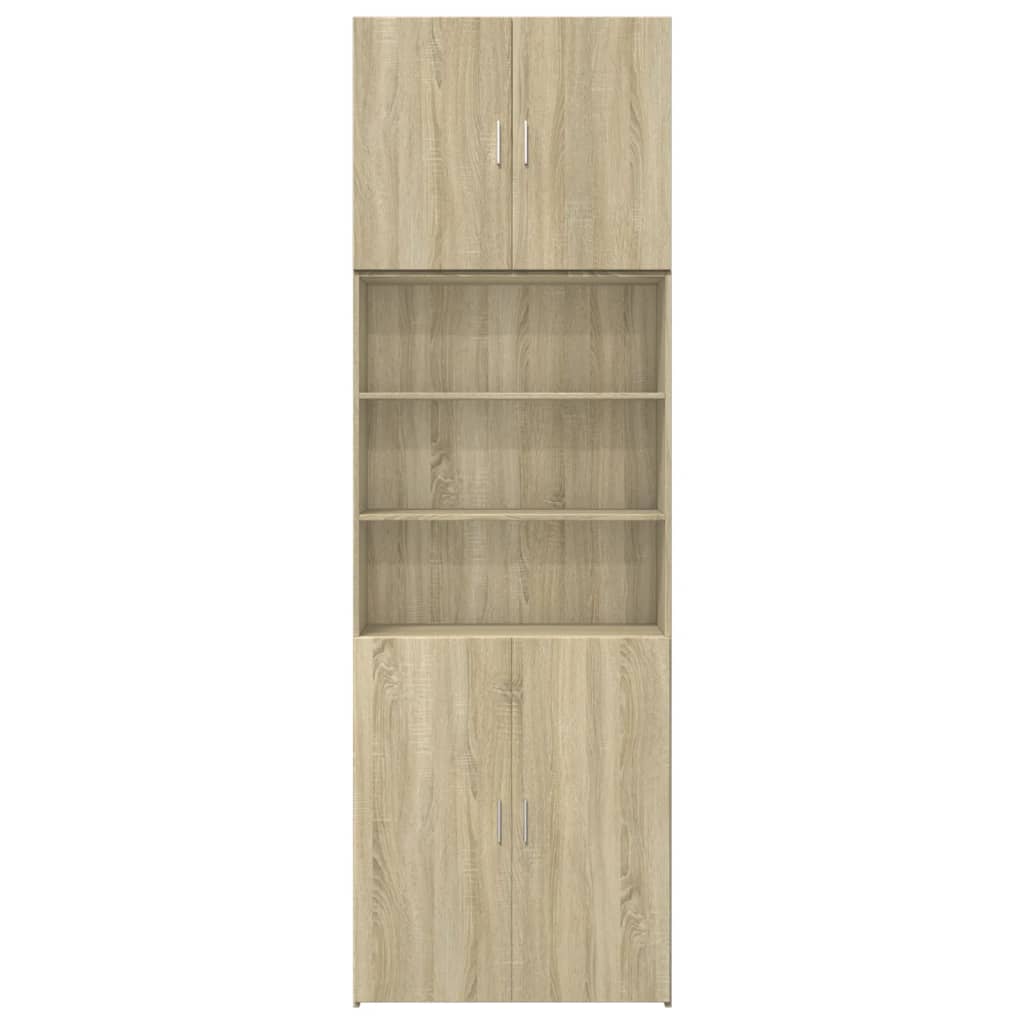 Hoge kast 80x42,5x249 cm bewerkt hout sonoma eikenkleurig