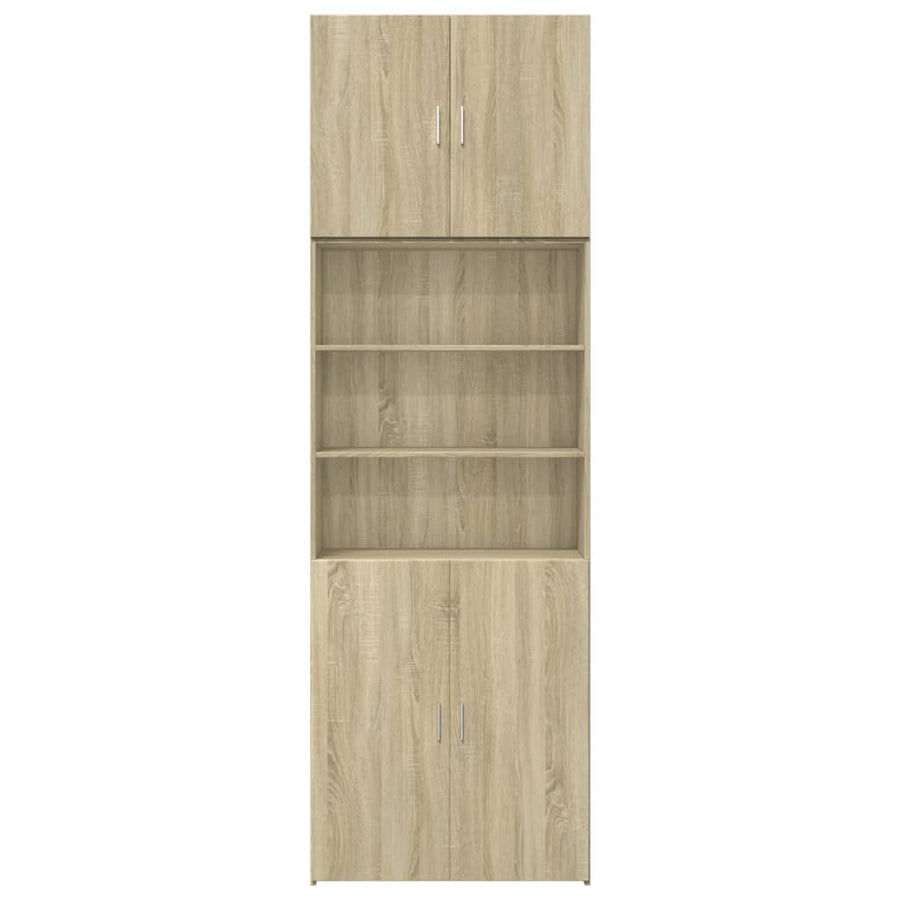 Hoge kast 80x42,5x249 cm bewerkt hout sonoma eikenkleurig