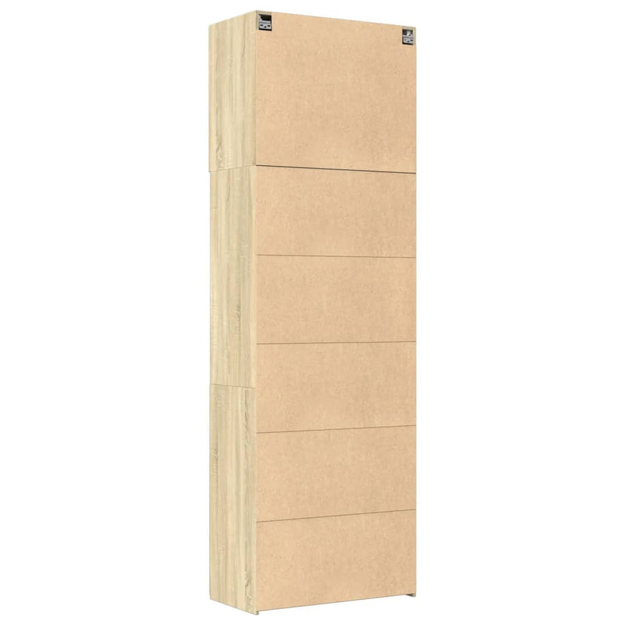 Hoge kast 80x42,5x249 cm bewerkt hout sonoma eikenkleurig