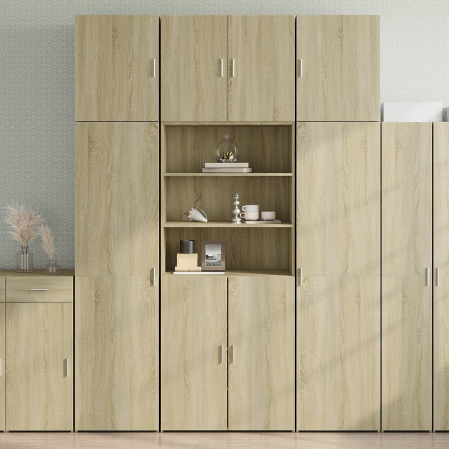 Hoge kast 80x42,5x249 cm bewerkt hout sonoma eikenkleurig