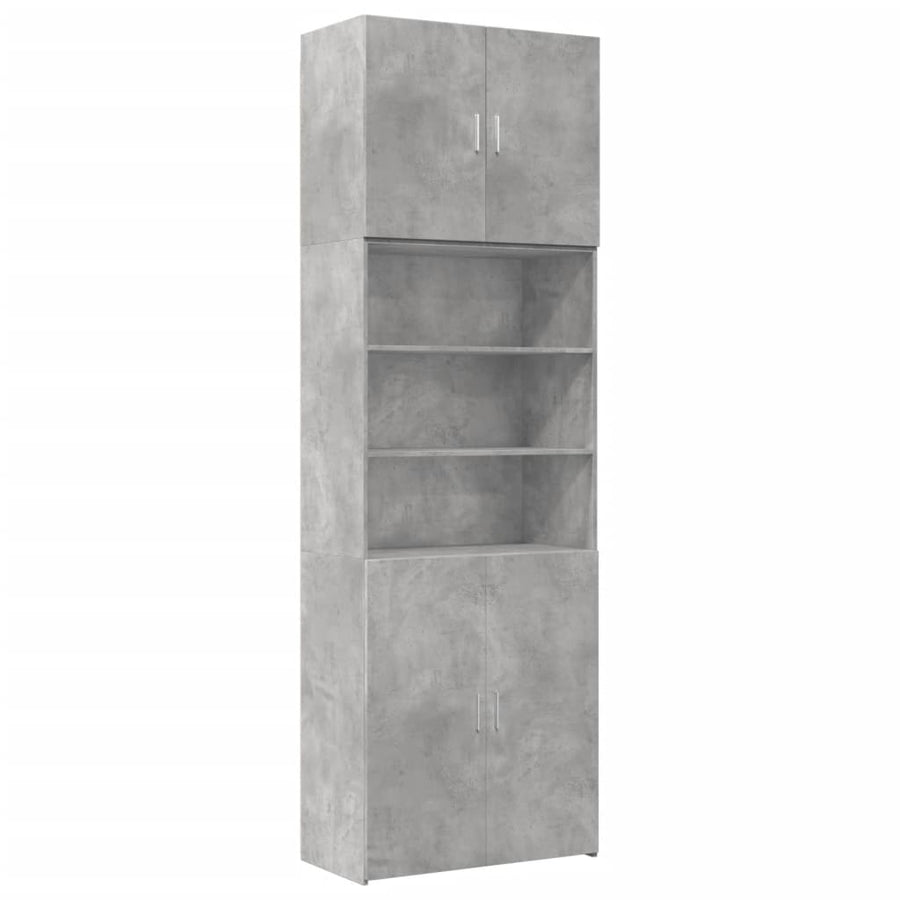 Hoge Kast 80X42,5X249 Cm Bewerkt Hout Betongrijs