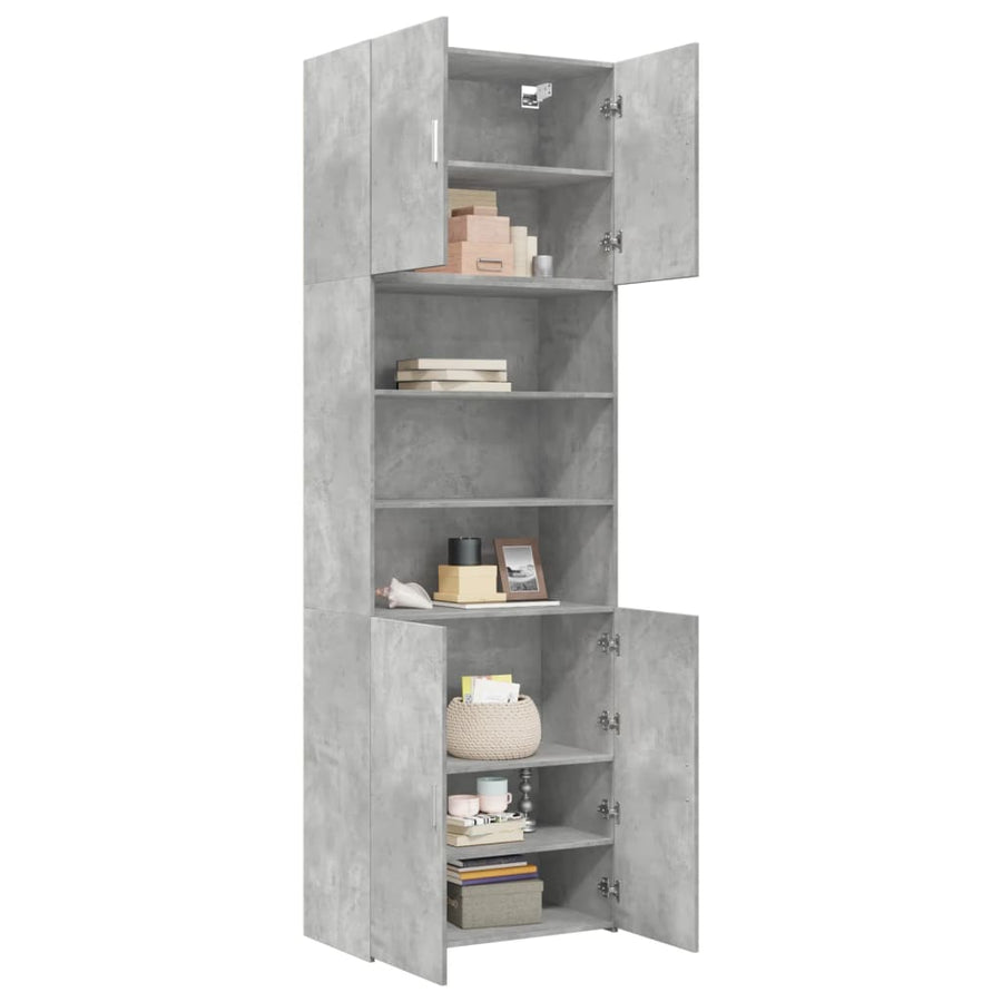 Hoge Kast 80X42,5X249 Cm Bewerkt Hout Betongrijs