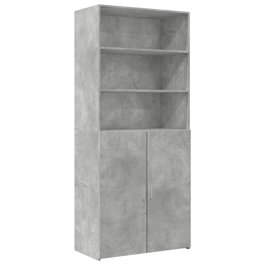 Hoge Kast 80X42,5X249 Cm Bewerkt Hout Betongrijs