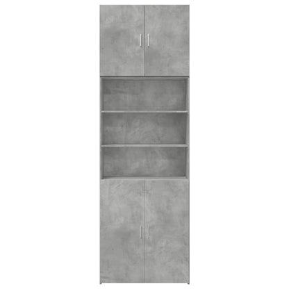 Hoge Kast 80X42,5X249 Cm Bewerkt Hout Betongrijs