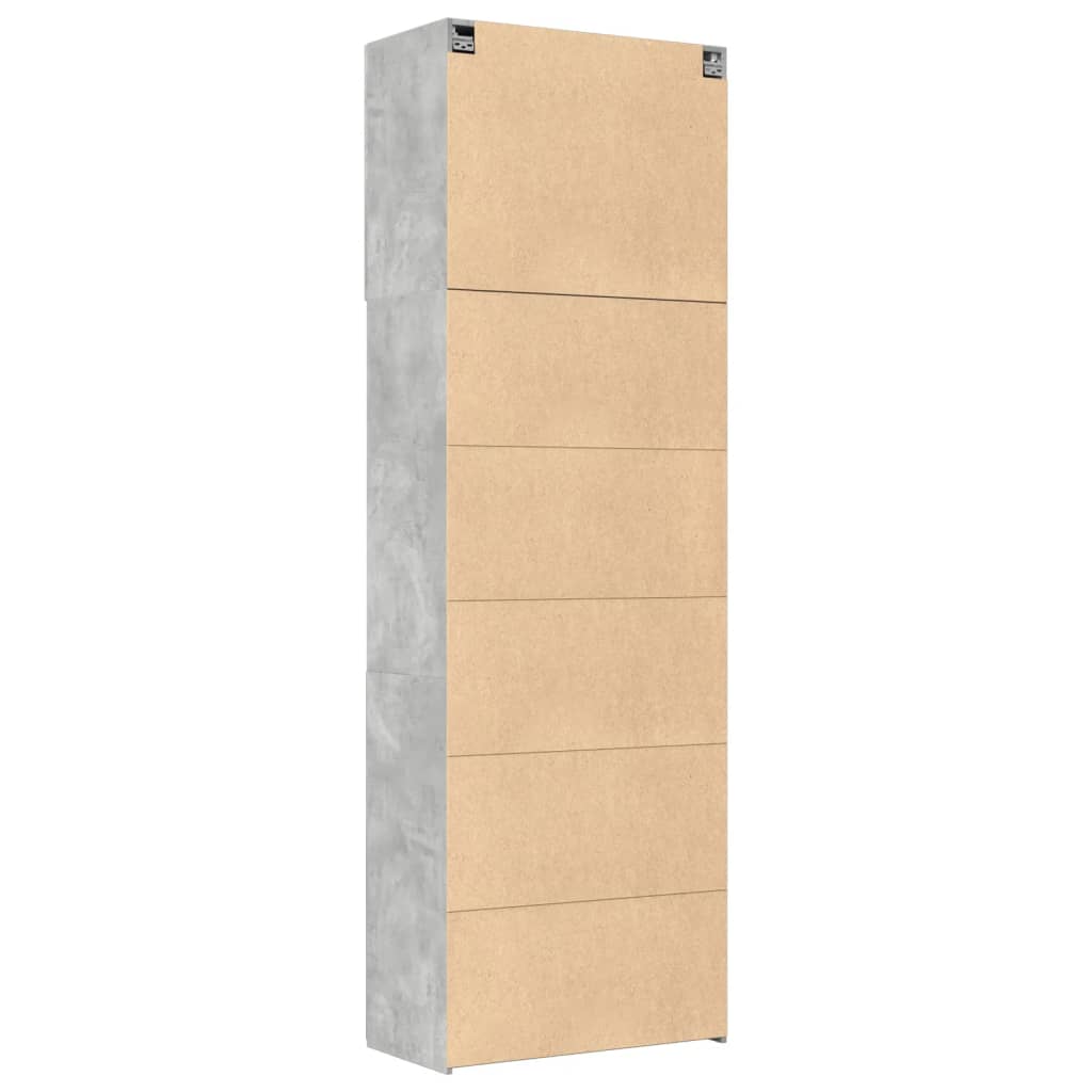Hoge Kast 80X42,5X249 Cm Bewerkt Hout Betongrijs