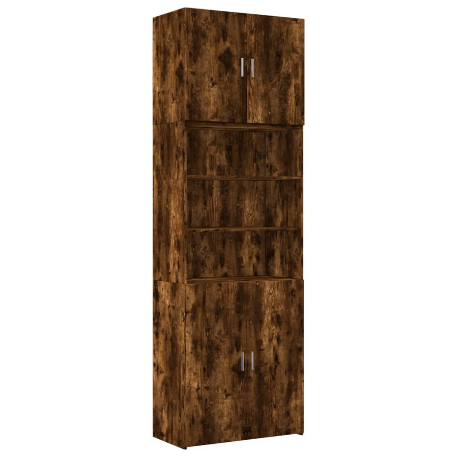 Hoge kast 80x42,5x249 cm bewerkt hout gerookt eikenkleurig
