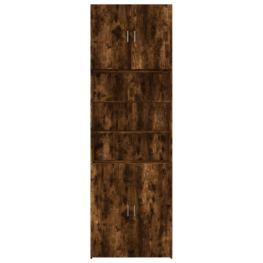 Hoge kast 80x42,5x249 cm bewerkt hout gerookt eikenkleurig