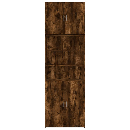 Hoge kast 80x42,5x249 cm bewerkt hout gerookt eikenkleurig
