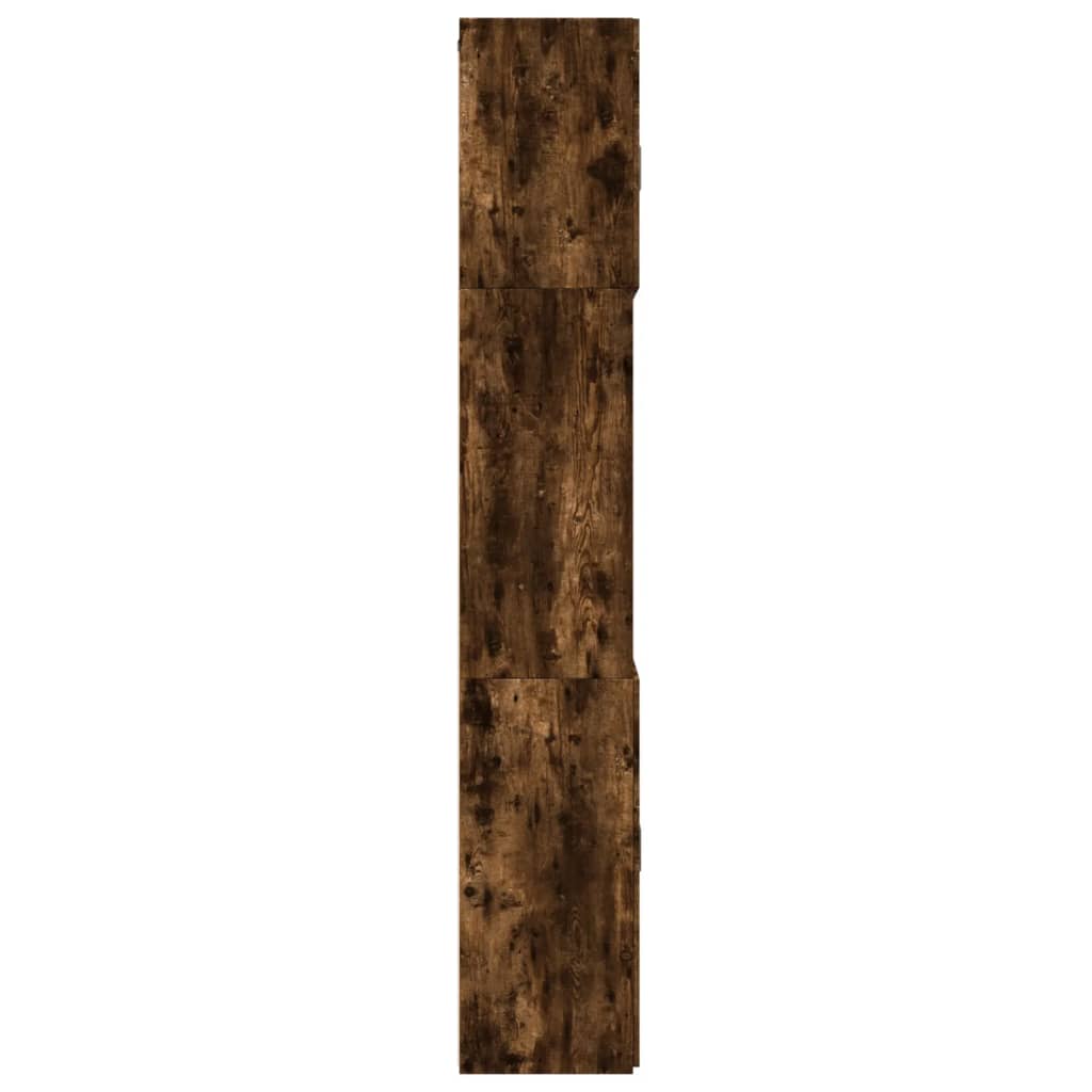 Hoge kast 80x42,5x249 cm bewerkt hout gerookt eikenkleurig