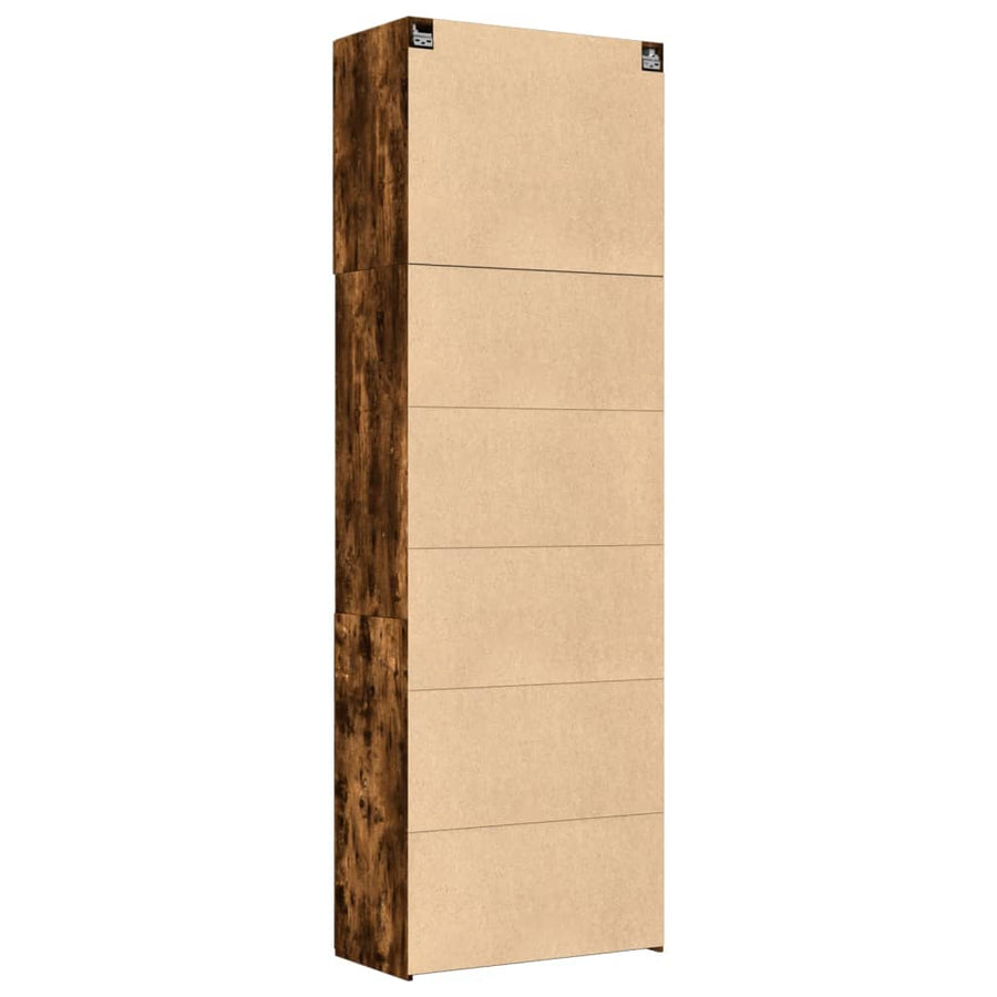 Hoge kast 80x42,5x249 cm bewerkt hout gerookt eikenkleurig