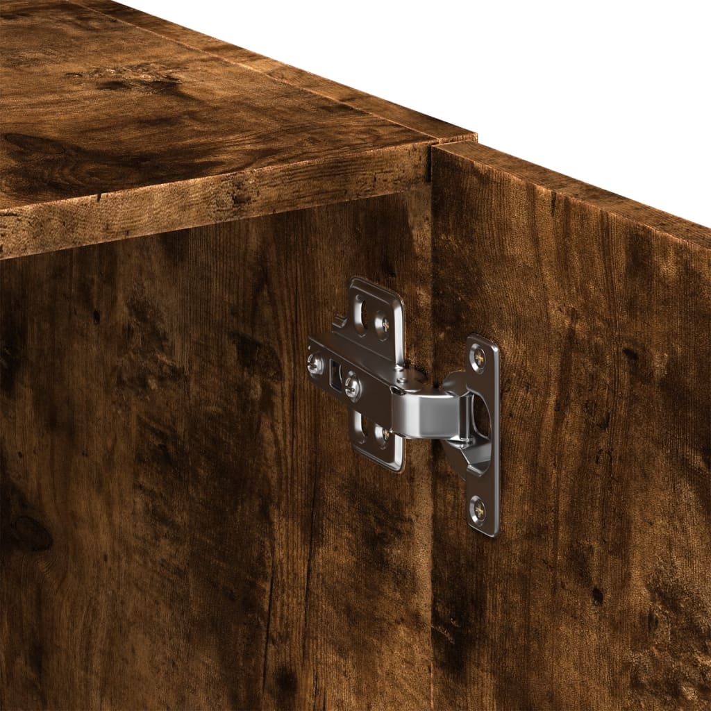 Hoge kast 80x42,5x249 cm bewerkt hout gerookt eikenkleurig