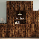 Tall cabinet 80x42.5x249 cm treated smoked oak wood