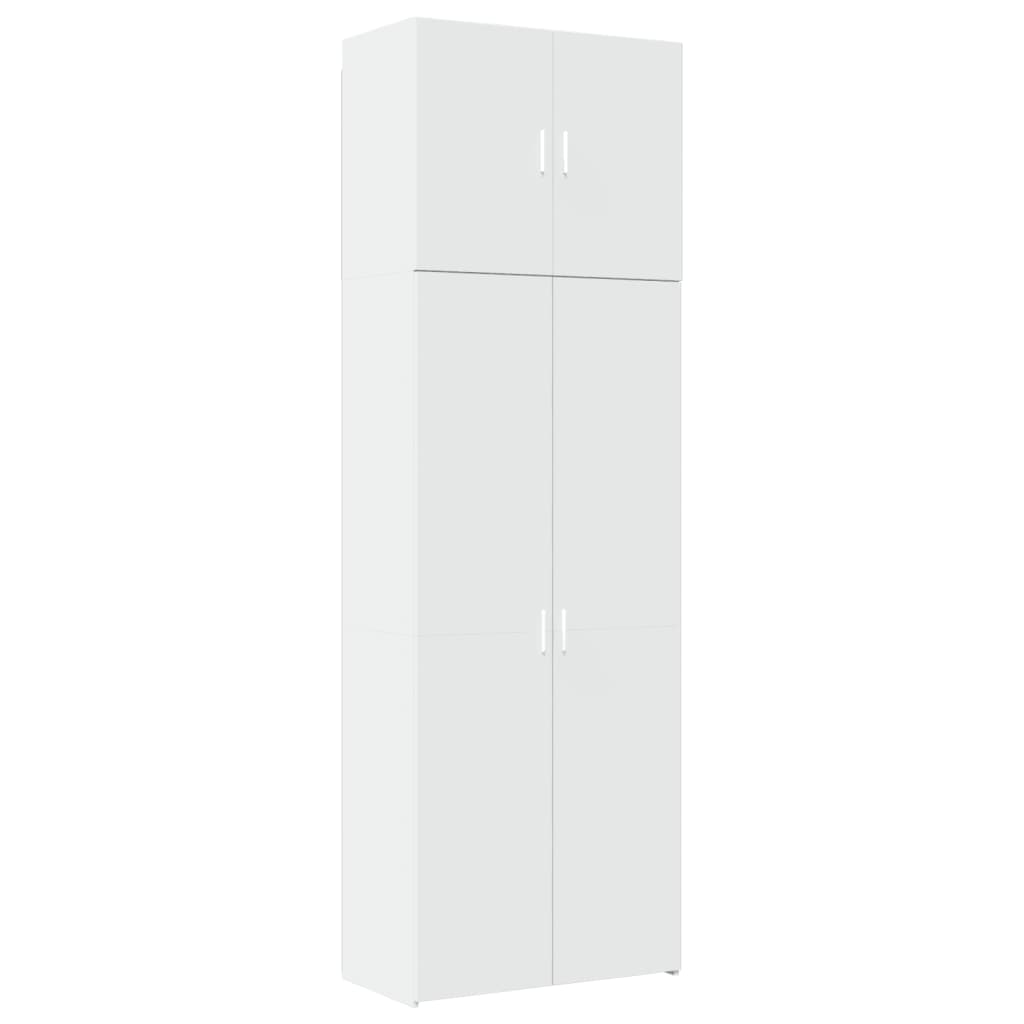 Hoge kast 80x42,5x249 cm bewerkt hout wit