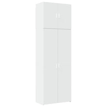 Hoge kast 80x42,5x249 cm bewerkt hout wit