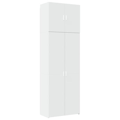 Hoge kast 80x42,5x249 cm bewerkt hout wit