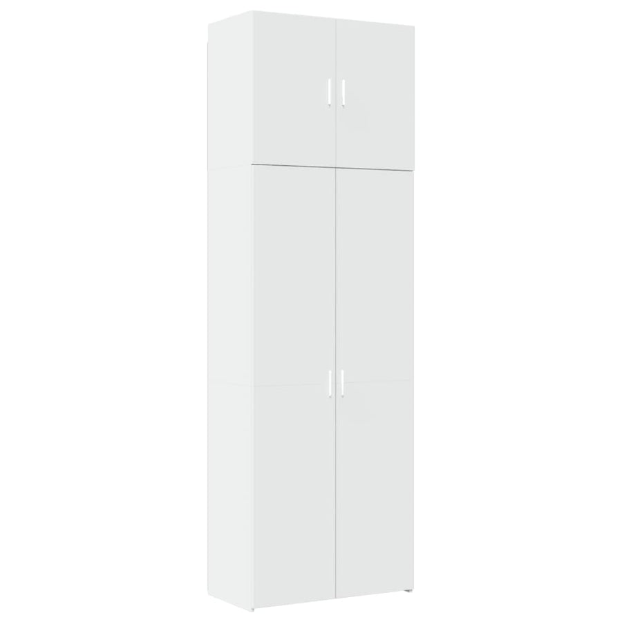 Hoge kast 80x42,5x249 cm bewerkt hout wit