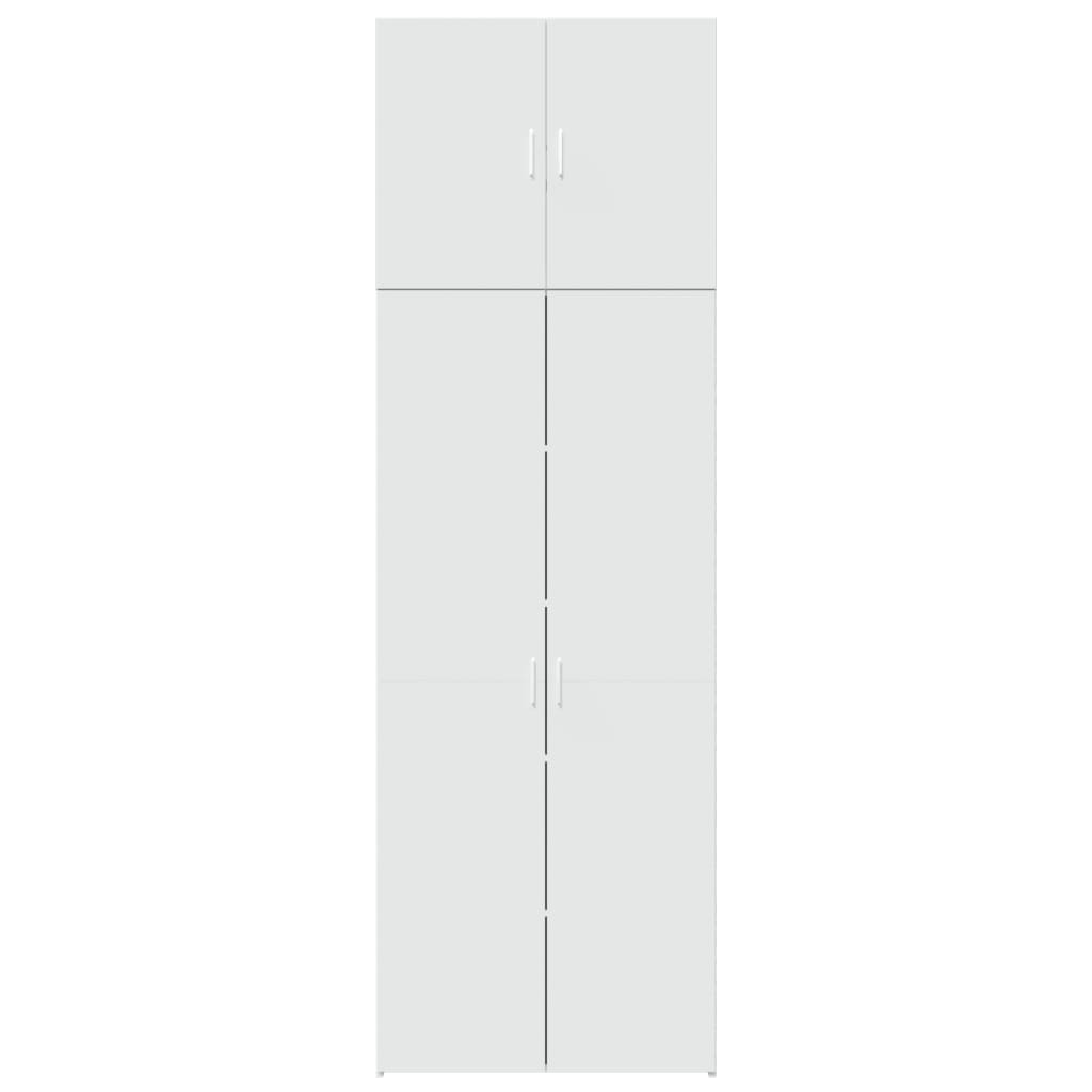 Hoge kast 80x42,5x249 cm bewerkt hout wit