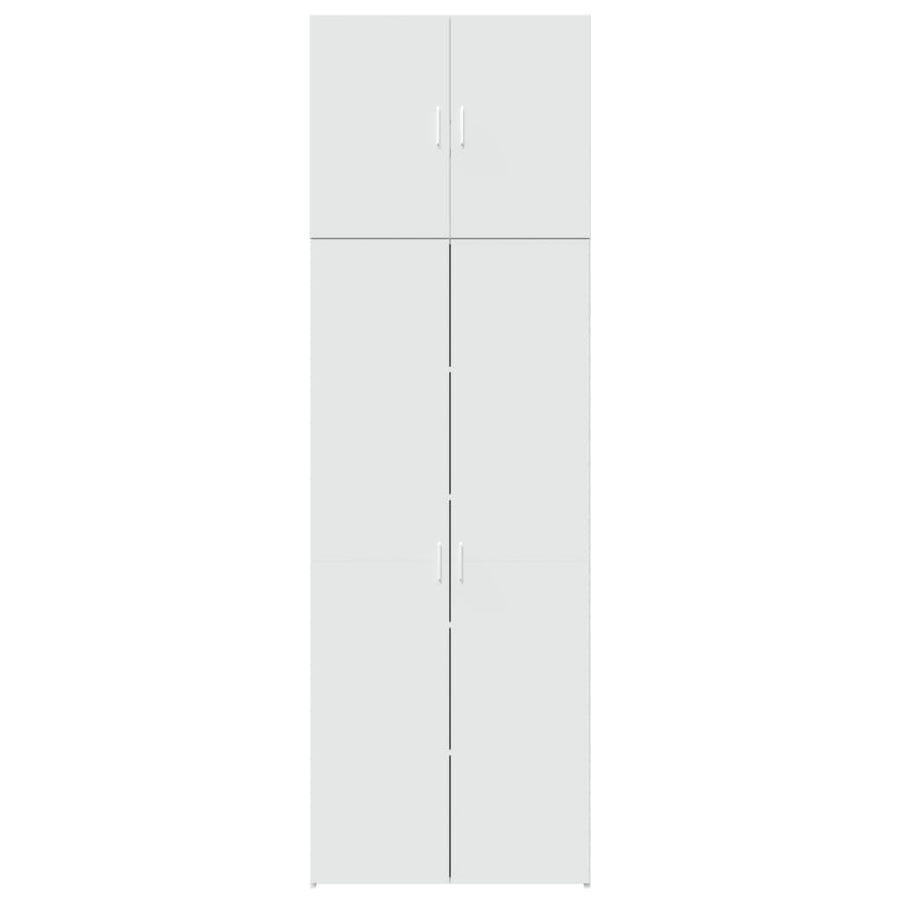 Hoge kast 80x42,5x249 cm bewerkt hout wit
