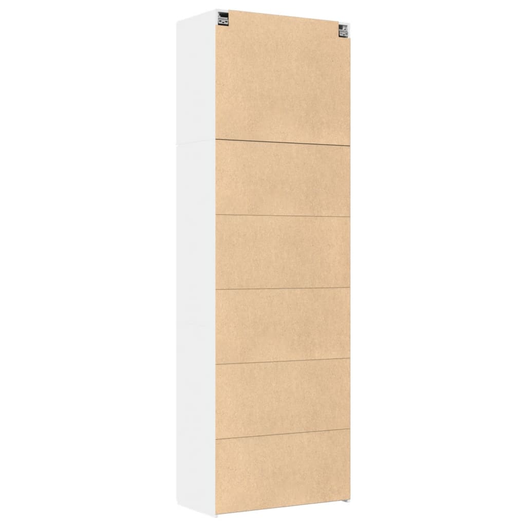 Hoge kast 80x42,5x249 cm bewerkt hout wit
