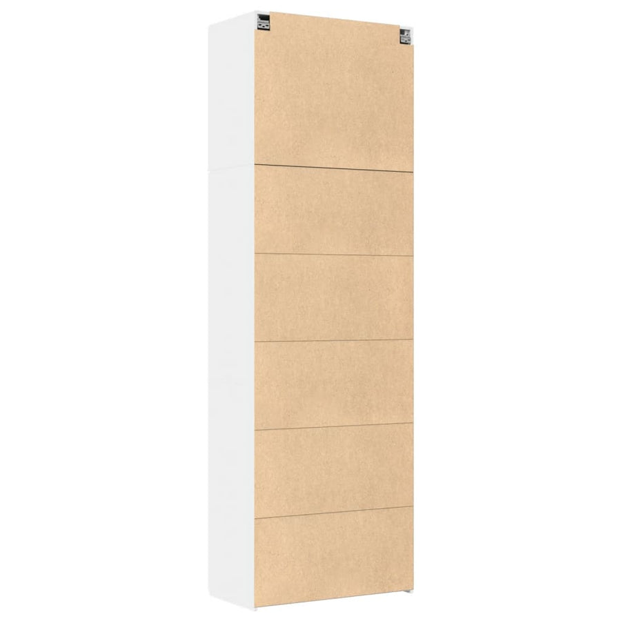 Hoge kast 80x42,5x249 cm bewerkt hout wit