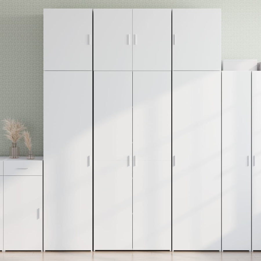 Hoge kast 80x42,5x249 cm bewerkt hout wit