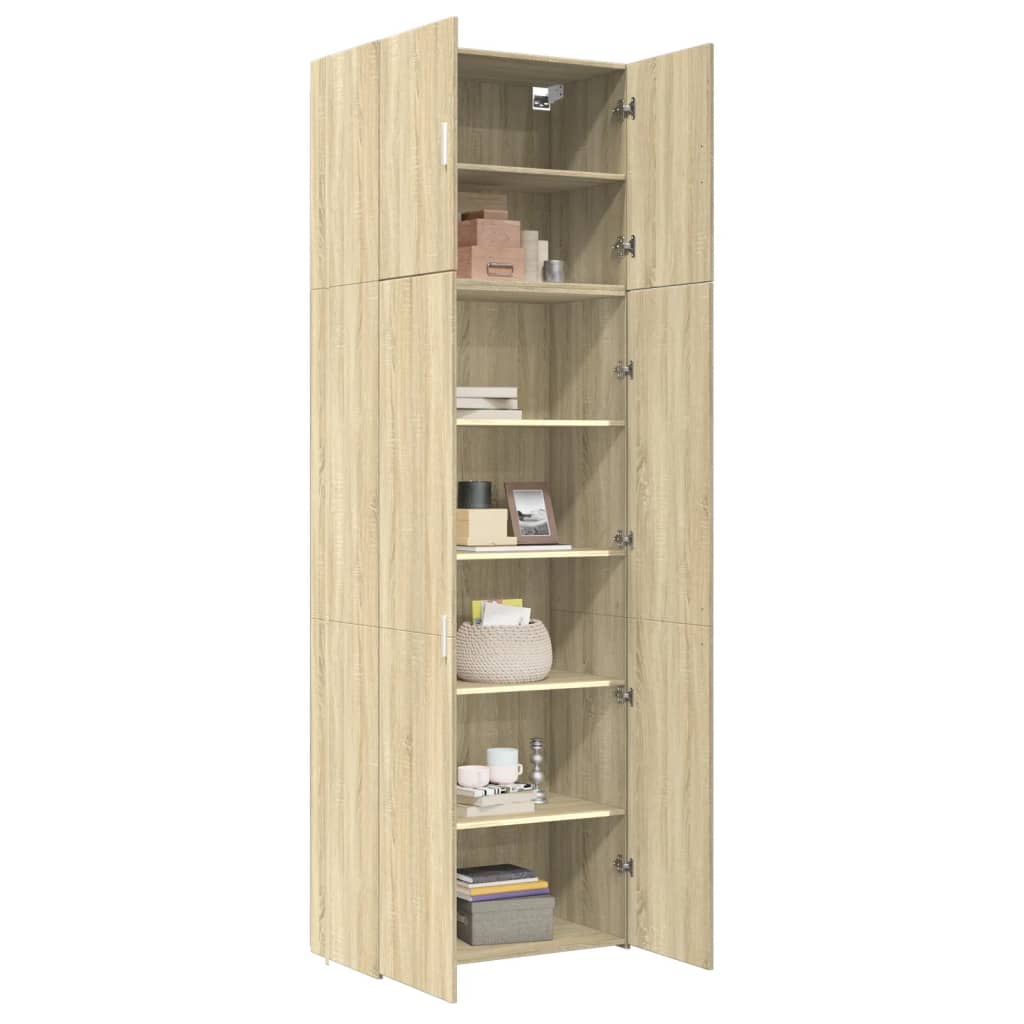 Hoge Kast 80X42,5X249 Cm Bewerkt Hout Kleurig Sonoma eiken