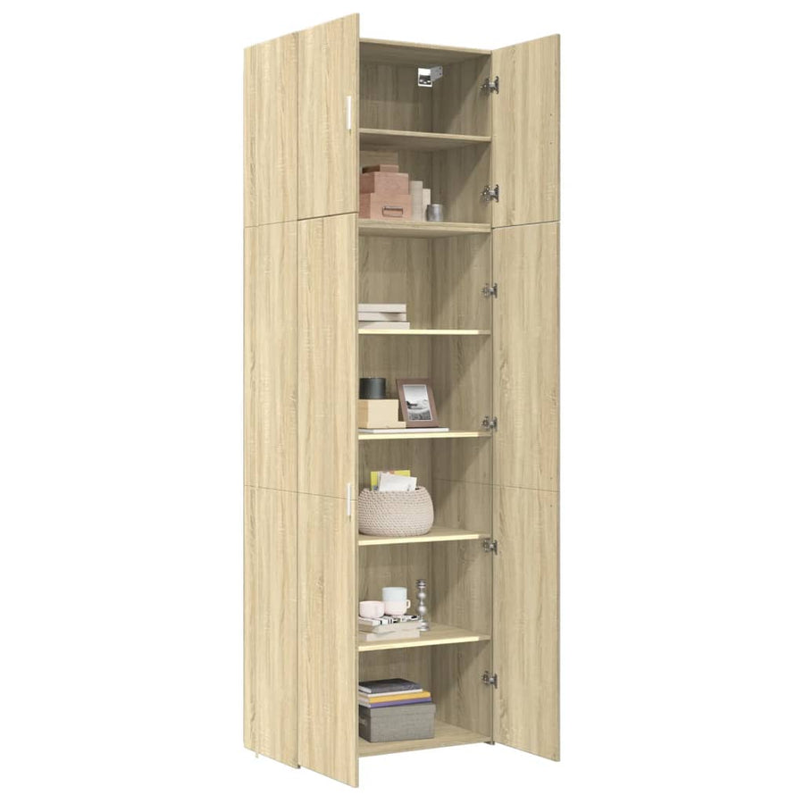 Hoge Kast 80X42,5X249 Cm Bewerkt Hout Kleurig Sonoma eiken