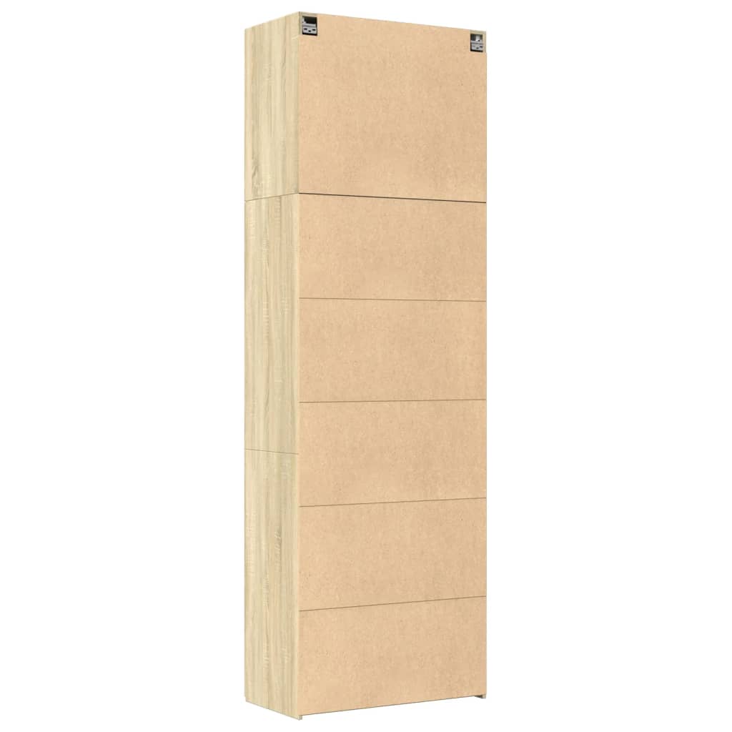 Hoge Kast 80X42,5X249 Cm Bewerkt Hout Kleurig Sonoma eiken