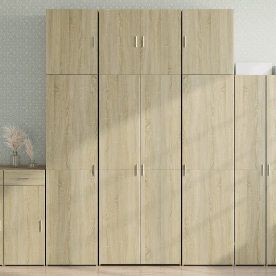 Hoge Kast 80X42,5X249 Cm Bewerkt Hout Kleurig Sonoma eiken