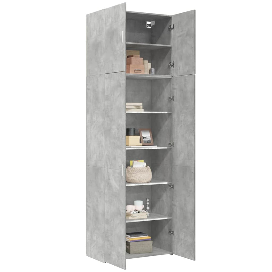 Hoge Kast 80X42,5X249 Cm Bewerkt Hout Betongrijs