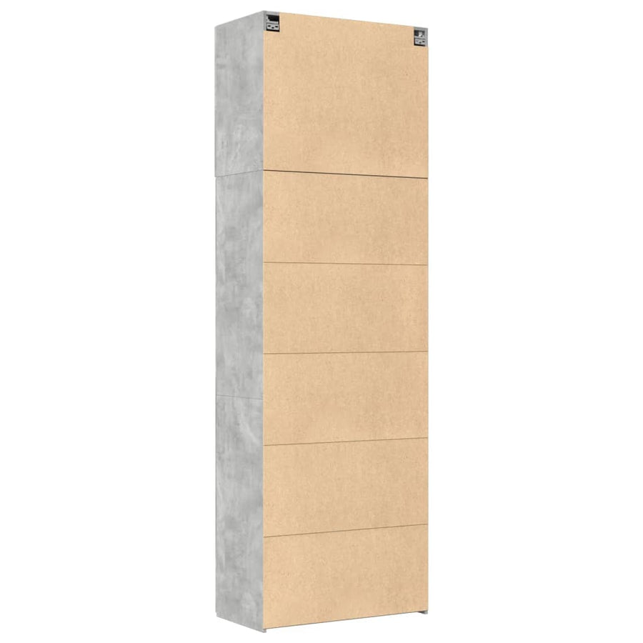 Hoge Kast 80X42,5X249 Cm Bewerkt Hout Betongrijs
