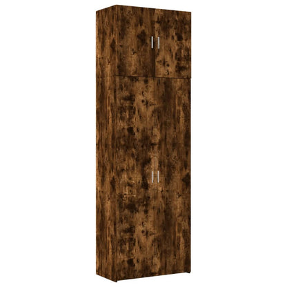 Hoge kast 80x42,5x249 cm bewerkt hout gerookt eikenkleurig