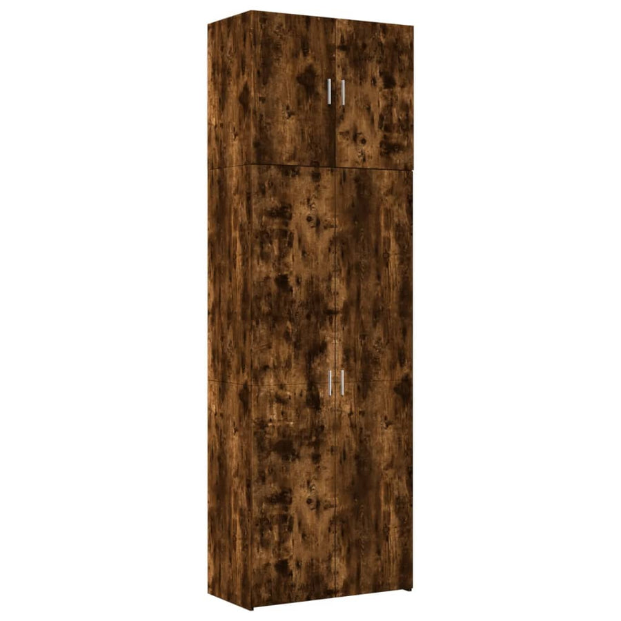 Hoge kast 80x42,5x249 cm bewerkt hout gerookt eikenkleurig