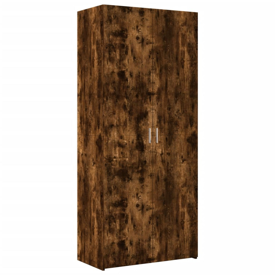 Hoge kast 80x42,5x249 cm bewerkt hout gerookt eikenkleurig