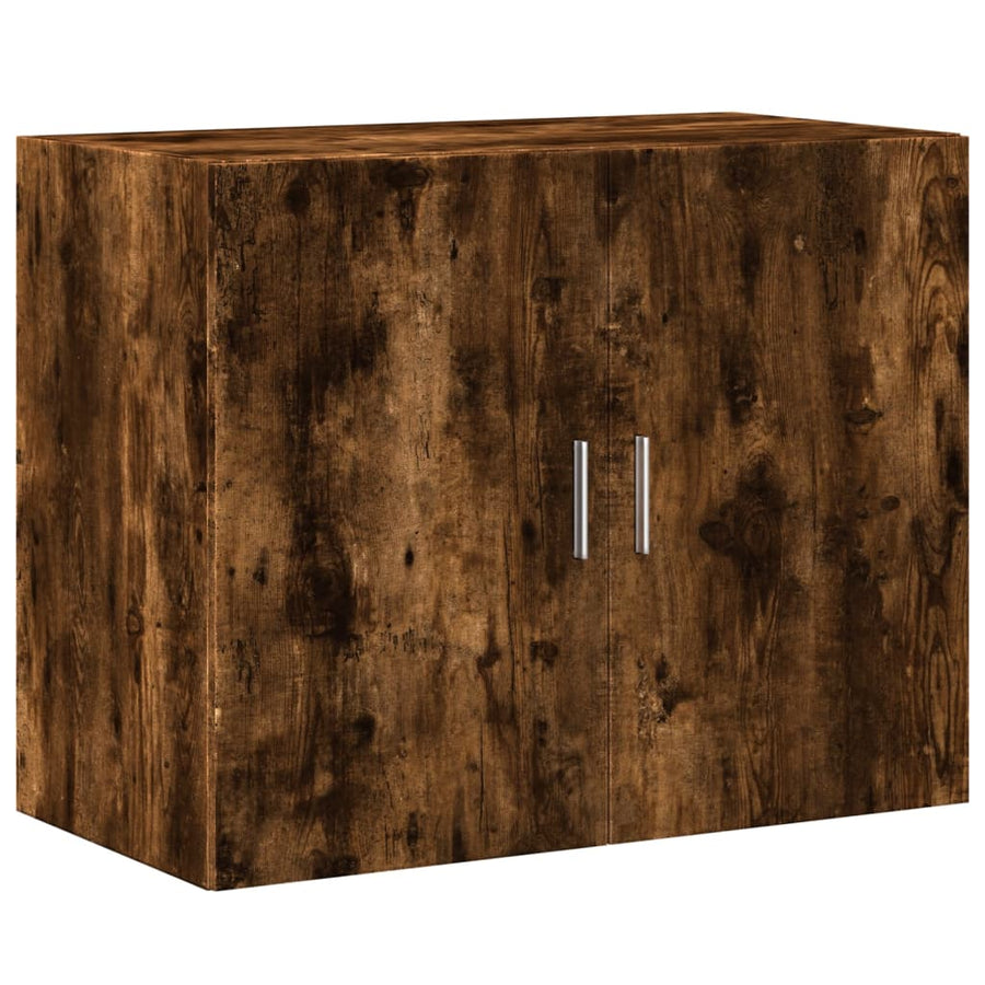 Hoge kast 80x42,5x249 cm bewerkt hout gerookt eikenkleurig