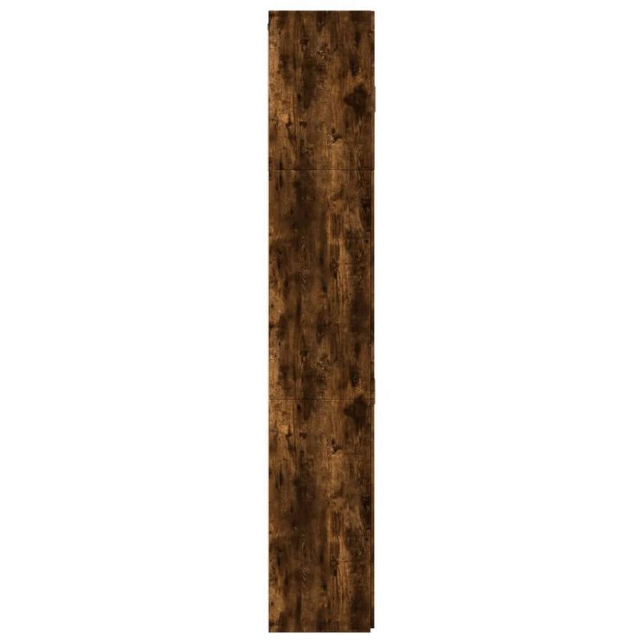 Hoge kast 80x42,5x249 cm bewerkt hout gerookt eikenkleurig