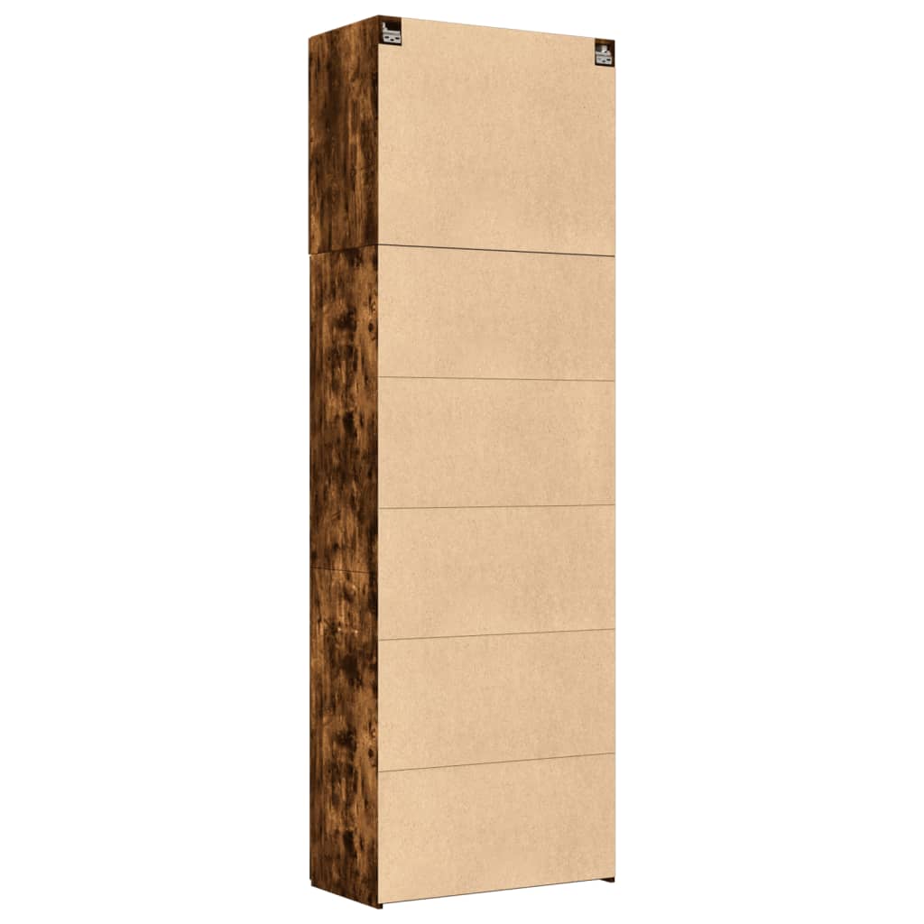 Hoge kast 80x42,5x249 cm bewerkt hout gerookt eikenkleurig